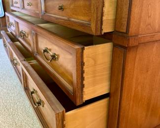 Master Bedroom Suite by White Furniture of North Carolina. Vintage Mid-Century White Furniture Directoire Style Walnut 9 Drawer Chest.