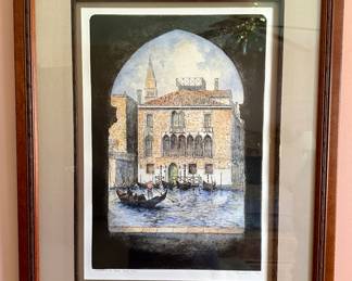 Etching by Michael Bond of Venice, Signed