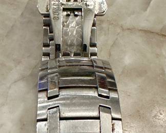 Rare Stainless Steel Men's Concord Saratoga (Model 14.C2.1894) with Black Face and Date Complication. Very collectible Swiss-Made Quartz Movement. Stainless Steel Band with deployment buckle.