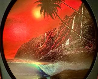 "Warm Tropical Paradise" by Robert Wyland (2002). This is one of Robert Wyland's most cherished. This is a Framed Limited Edition Lithograph on Canvas (Hand Signed and Numbered) Image Size 28" H x 24" W. Just was Rematted by Colbert's Framing in Naperville. The image is striking. Someone is asking $7,300 on eBay for this piece.