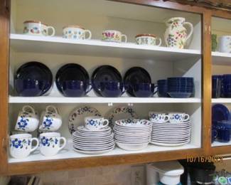 Dishes, Blue plates and cups