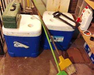 Coolers. Need handles repaired.