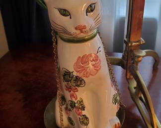 Galle style pottery cat