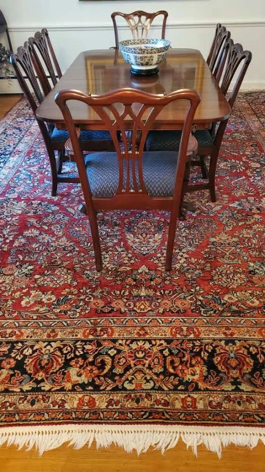 Hand knotted semi antique roomsize carpet