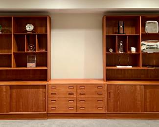 (3) Piece MCM Shelving Unit w/ Drawer Unit
