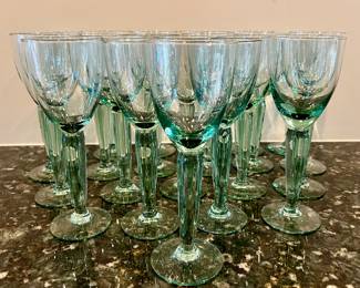 (22) Art Glass Water Goblets
