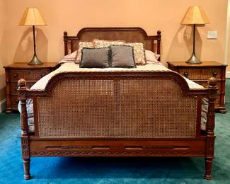 Tommy Bahama Lexington Furniture Queen Caned Bed (mattress & boxspring are not included)
