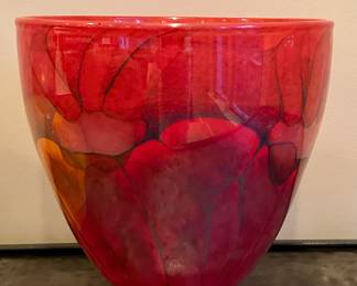 Steve Main Glass Studio Fire Series Vase
