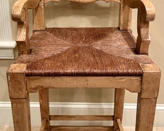 (2) Bar Stools with Rush Seats