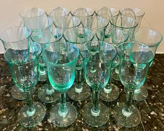 (18) Art Glass Wine Glasses