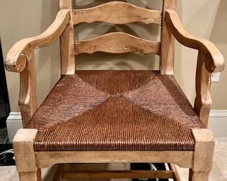 (6) Woven Rush Seat Armchairs
