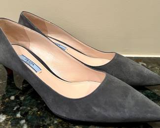 Prada Kitten Heel Suede Shoes