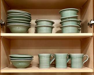Simon Pearce Celadon Dishes - Service for 22