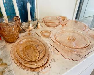 Collection Of Pink Depression Ware 