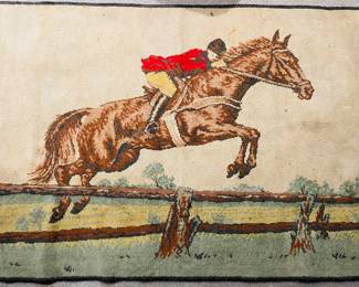 Beautiful Large Vintage Equestrian Rug