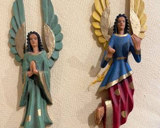 Hand Carved Wooden Angels from Mexico