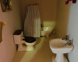 Inside View of Dollhouse Bathroom