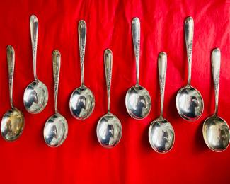Sterling Silver "Wheat" Gumbo/Soup Spoons