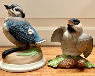 Boehm "Baby Blue Jay" (left) Boehm "Baby Chickadee" (right)