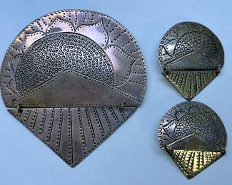 Mexico Sterling Silver Pin & Earrings