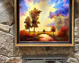 "Forever in His Light" Oil on Birch Wood, Signed Gwen Peine Toomalatai with COA