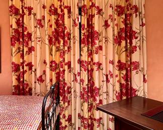 Custom Curtain Panels (red flowers)