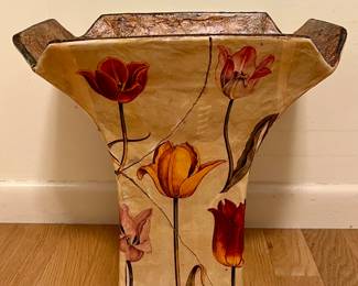 Decoupage Tulip Trash Can