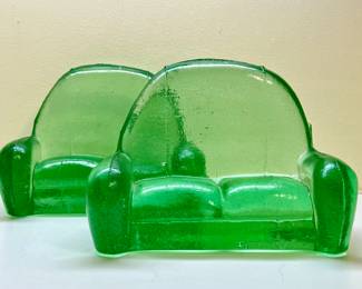Vintage Glass Sofa Bookends