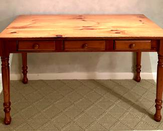 Pine Table with Three Drawers
