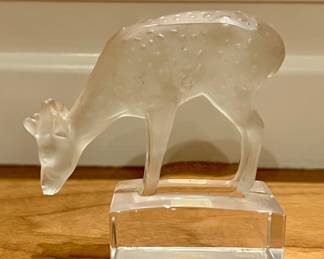 Lalique Deer Fawn Paperweight