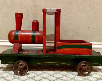 Antique Wood Train Engine
