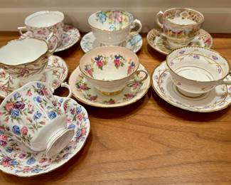Assorted Teacups & Saucers