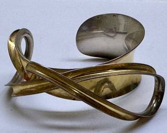 Sterling & 18K Gold Bracelet, Signed