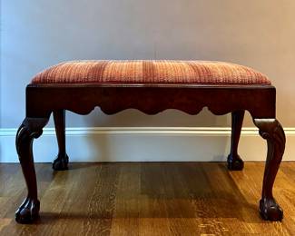 Upholstered Bench with Claw on Ball Feet