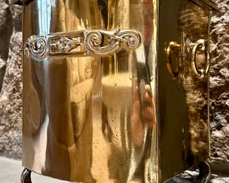 Antique Brass Coal Shuttle