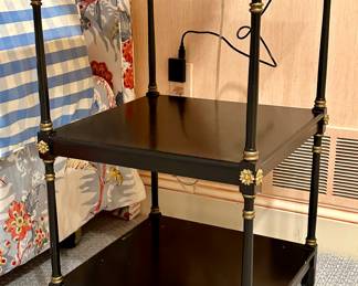 Side Table with Gold Flower Accents