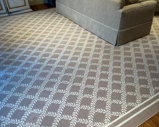 Stark Bound Rug (cream & brown) - approx. 13' x 30'