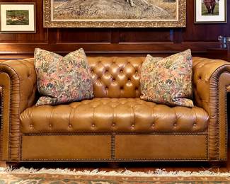 Leather Chesterfield Loveseat