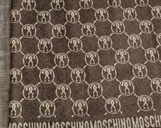 Moschino brown monogram throw blanket