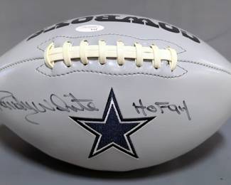 Randy White (HOF) Dallas Cowboys Autographed Football With JSA COA Card And Sticker