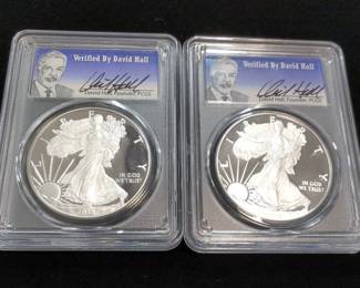2018 And 2018 W American Eagle $1 Silver Coins, Total Qty 3, Each 1 oz Fine Silver, All Certified By PCGS, Graded MS 70 DCAM And MS 70