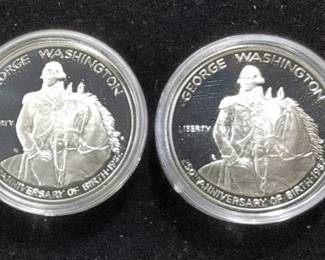 George Washington 250th Anniversary Half Dollar Proofs, Each 90% Silver, Qty 4