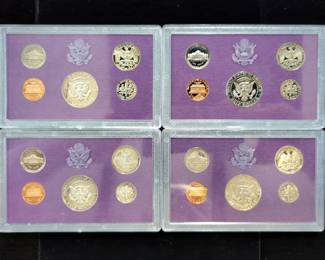 1984-1993 US Mint Proof Sets, Each Year Has 2 Sets (1992 Had 3 Sets)