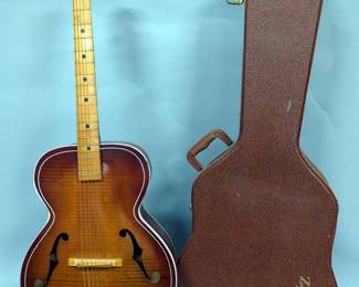 Trutone N4 Acoustic Guitar Kay Built Sunburst In Hard Case With Key