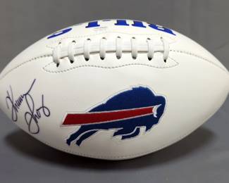 Thurman Thomas Buffalo Bills Autographed Football With JSA COA Card And Sticker