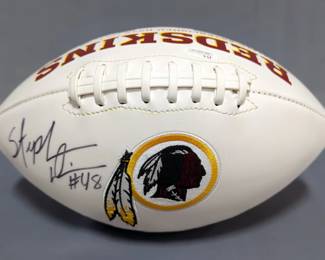 Stephen Davis Washington Redskins Autographed Football With JSA COA Card And Sticker