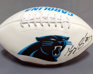 Kelvin Benjamin Carolina Panthers Autographed Football With JSA COA Card And Sticker