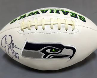 Jim Zorn Seattle Seahawks Autographed Football With JSA COA Card And Sticker