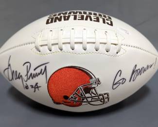 Greg Pruitt Cleveland Browns Autographed Football With JSA COA Card And Sticker