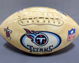 Kevin Carter Tennessee Titans Autographed Football With JSA COA Card And Sticker